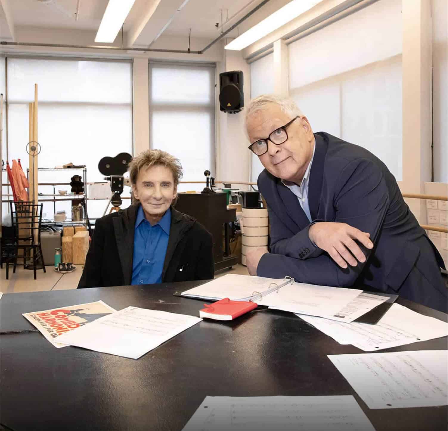 Barry Manilow and Bruce Sussman at HARMONY rehearsals in NYC Photo by Julietta Cervantes