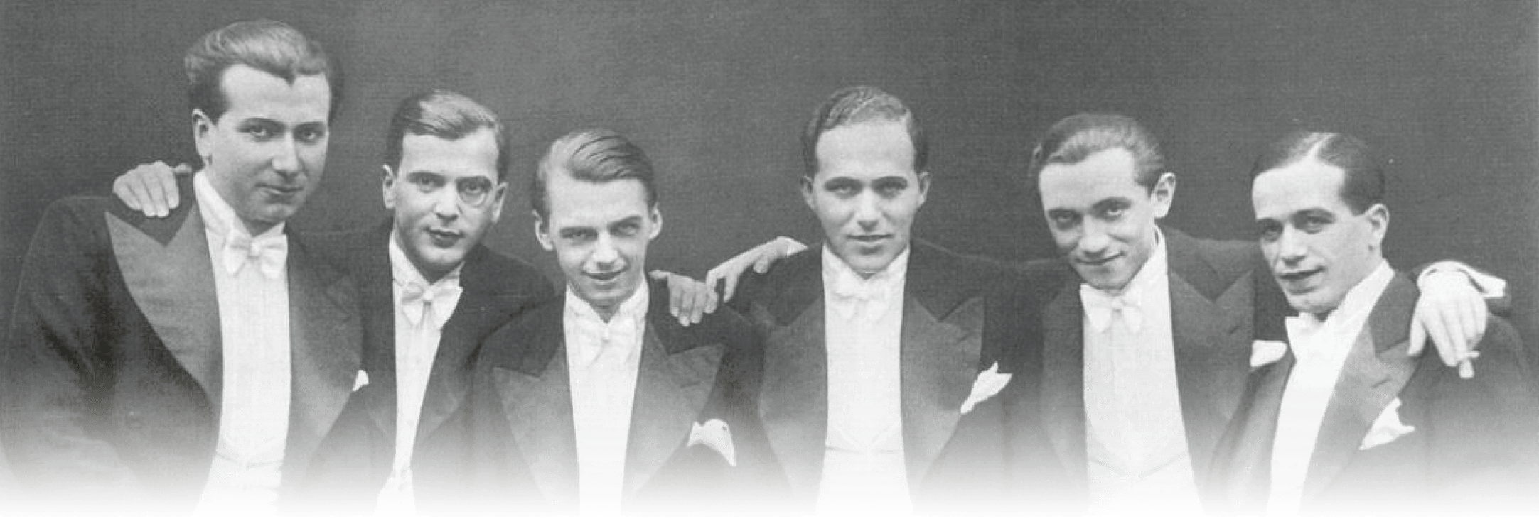 A photo of the original 6 Comedian Harmonists.